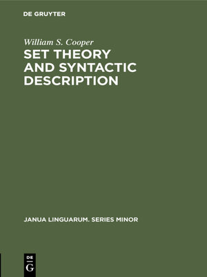 cover image of Set Theory and Syntactic Description